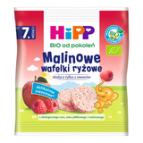 HiPP Wafelki ryżowe Bio, malinowe, po 8 miesiącu, 30 g - miniaturka zdjęcia produktu