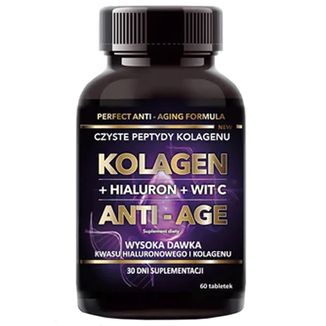 Intenson Kolagen Anti-Age + Hialuron + Witamina C, 60 tabletek - zdjęcie produktu