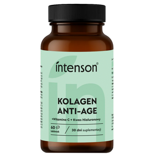 Intenson Kolagen Anti-Age + Hialuron + Witamina C, 60 tabletek Intenson Kolagen Anti-Age + Hialuron + Witamina C, 60 tabletek - zdjęcie produktu