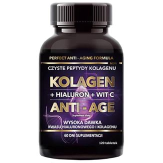 Intenson Kolagen Anti-Age + Hialuron + Witamina C, 120 tabletek - zdjęcie produktu