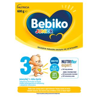 Bebiko Junior 3 Nutriflor Expert, odżywcza formuła na bazie mleka, powyżej 1 roku, 600 g - zdjęcie produktu