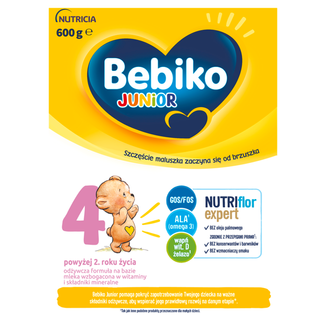 Bebiko Junior 4 Nutriflor Expert, odżywcza formuła na bazie mleka, powyżej 2 roku, 600 g - zdjęcie produktu
