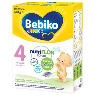 Bebiko Junior 4 Nutriflor Expert, odżywcza formuła na bazie mleka, powyżej 2 roku, 600 g - zdjęcie produktu