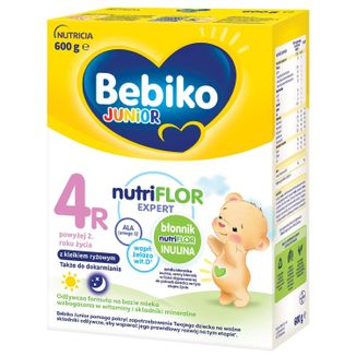 Bebiko Junior 4R Nutriflor Expert, odżywcza formuła na bazie mleka z kleikiem ryżowym, powyżej 2 roku, 600 g - zdjęcie produktu