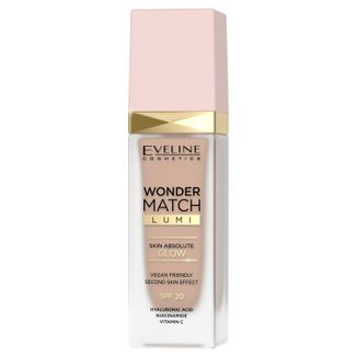 Eveline Cosmetics Wonder Match Lumi, podkład rozświetlający, SPF 20, nr 20, nude warm, 30 ml - zdjęcie produktu