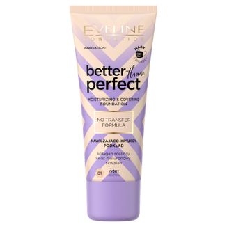 Eveline Cosmetics Better Than Perfect, podkład nawilżająco-kryjący, nr 01, ivory, 30 ml - zdjęcie produktu