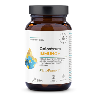 Aura Herbals Colostrum Immuno + BioPerine, 60 kapsułek - zdjęcie produktu