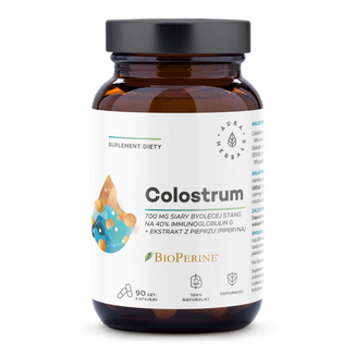 Aura Herbals Colostrum 700 mg + BioPerine, 90 kapsułek - zdjęcie produktu