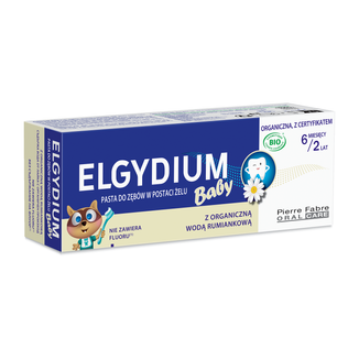 Elgydium Baby, pasta do zębów w postaci żelu dla dzieci od 6 miesiąca, bez fluoru, 30 ml - zdjęcie produktu