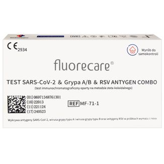Fluorecare, zestaw do testów łączonych na obecność antygenów SARS-CoV-2, grypy A/B, RSV, Combo 4w1, 1 sztuka - zdjęcie produktu