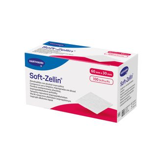 Soft-Zellin, kompres nasączony alkoholem, 6 cm x 3 cm, 100 sztuk - zdjęcie produktu