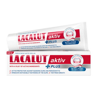 Lacalut Aktiv Plus, pasta do zębów, 75 ml USZKODZONE OPAKOWANIE - zdjęcie produktu