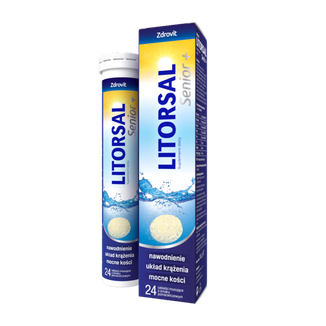 Zdrovit Litorsal Senior+, smak pomarańczowy, 24 tabletki musujące - zdjęcie produktu