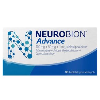 Neurobion Advance 100 mg + 50 mg + 1 mg, 30 tabletek powlekanych USZKODZONE OPAKOWANIE Neurobion Advance 100 mg + 50 mg + 1 mg, 30 tabletek powlekanych USZKODZONE OPAKOWANIE - zdjęcie produktu