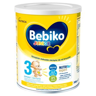 Bebiko Junior 3 Nutriflor Expert, odżywcza formuła na bazie mleka, powyżej 1 roku, 700 g - zdjęcie produktu