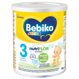 Bebiko Junior 3 Nutriflor Expert, odżywcza formuła na bazie mleka, powyżej 1 roku, 700 g - zdjęcie produktu