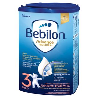 Bebilon Advance Pronutra Biotik 3 Junior, odżywcza formuła na bazie mleka, po 1 roku, 800 g - zdjęcie produktu