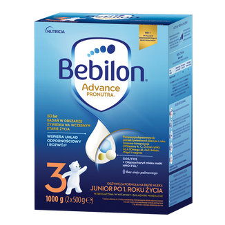 Bebilon Advance Pronutra 3 Junior, odżywcza formuła na bazie mleka, po 1 roku, 1000 g USZKODZONE OPAKOWANIE - zdjęcie produktu