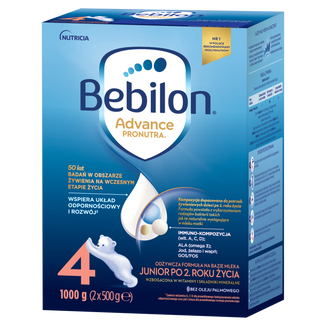 Bebilon Advance Pronutra 4 Junior, odżywcza formuła na bazie mleka, po 2 roku, 1000 g USZKODZONE OPAKOWANIE Bebilon Advance Pronutra 4 Junior, odżywcza formuła na bazie mleka, po 2 roku, 1000 g USZKODZONE OPAKOWANIE - zdjęcie produktu