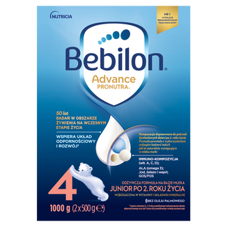 Bebilon Advance Pronutra 4 Junior, odżywcza formuła na bazie mleka, po 2 roku, 1000 g USZKODZONE OPAKOWANIE - zdjęcie produktu