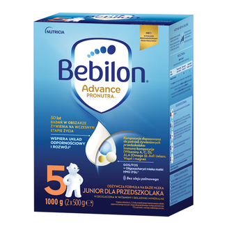 Bebilon Advance Pronutra 5 Junior, odżywcza formuła na bazie mleka, dla przedszkolaka, 1000 g USZKODZONE OPAKOWANIE - zdjęcie produktu