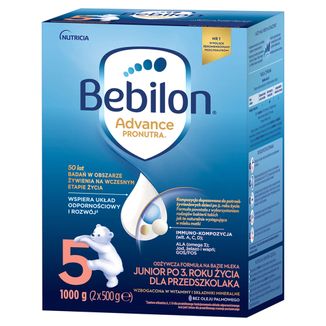 Bebilon Advance Pronutra Biotik 5 Junior, odżywcza formuła na bazie mleka, dla przedszkolaka, 1000 g Bebilon Advance Pronutra Biotik 5 Junior, odżywcza formuła na bazie mleka, dla przedszkolaka, 1000 g - zdjęcie produktu