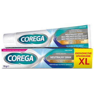 Corega Super Mocny, krem mocujący do protez zębowych, neutralny, 70 g - zdjęcie produktu