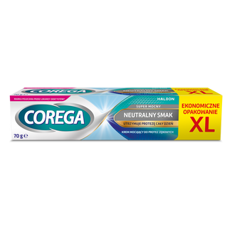Corega Super Mocny, krem mocujący do protez zębowych, neutralny, 70 g - zdjęcie produktu