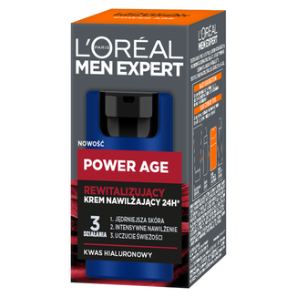 L'Oreal Men Expert Power Age, rewitalizujący krem nawilżający 24H, 50 ml - zdjęcie produktu