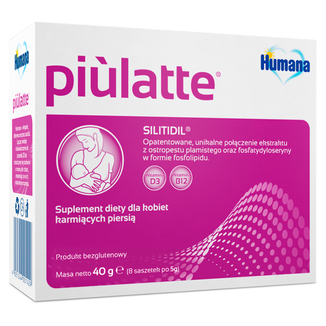 Humana Piulatte, dla kobiet karmiących piersią, 5 g x 8 saszetek - zdjęcie produktu