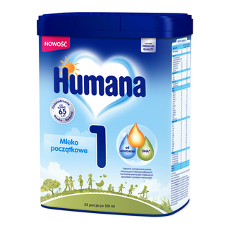 Humana 1, mleko początkowe dla niemowląt od urodzenia, 750 g - zdjęcie produktu