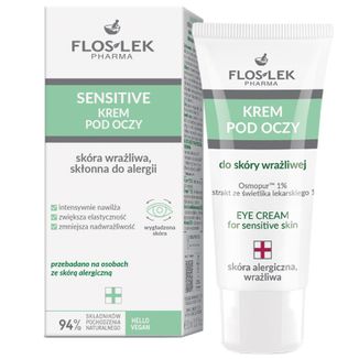 Flos-Lek Sensitive, krem pod oczy, skóra wrażliwa i skłonna do alergii, 30 ml - zdjęcie produktu
