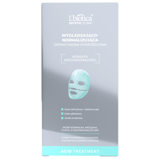 L'Biotica Estetic Clinic Acid, wygładzająco-normalizująca dermo-maska hydrożelowa, 1 sztuka - zdjęcie produktu