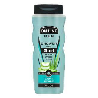 On Line Men, żel pod prysznic dla mężczyzn 3w1, Light Azure, 410 ml - zdjęcie produktu