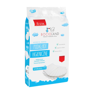 Bocioland, podkłady higieniczne, super chłonne, 40 cm x 60 cm, 10 sztuk - zdjęcie produktu