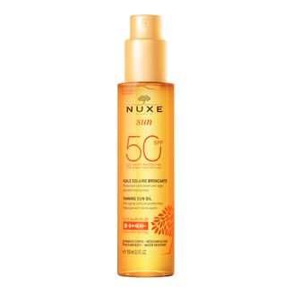 Nuxe Sun, olejek do opalania do twarzy i ciała, SPF 50, 150 ml - zdjęcie produktu