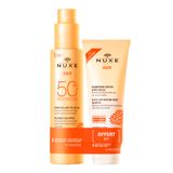Nuxe Sun, mleczko do opalania do twarzy i ciała, spray, SPF 50, 150 ml + żel pod prysznic po opalaniu, 100 ml gratis - miniaturka zdjęcia produktu