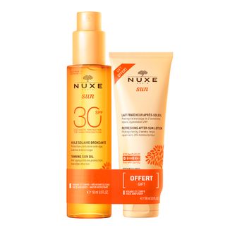 Nuxe Sun, olejek do opalania do twarzy i ciała, SPF 30, 150 ml + balsam po opalaniu, 100 ml gratis - zdjęcie produktu
