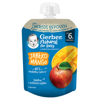 Gerber Deser w tubce, jabłko, mango, po 6 miesiącu, 80 g KRÓTKA DATA - zdjęcie produktu