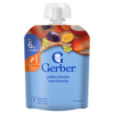 Gerber Deser w tubce, jabłko, śliwka, marchewka, po 6 miesiacu, 80 g - miniaturka zdjęcia produktu