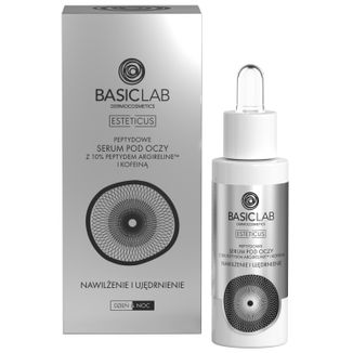 BasicLab Esteticus, peptydowe serum pod oczy z peptydem 10% i kofeiną, nawilżenie i ujędrnienie, 30 ml - zdjęcie produktu