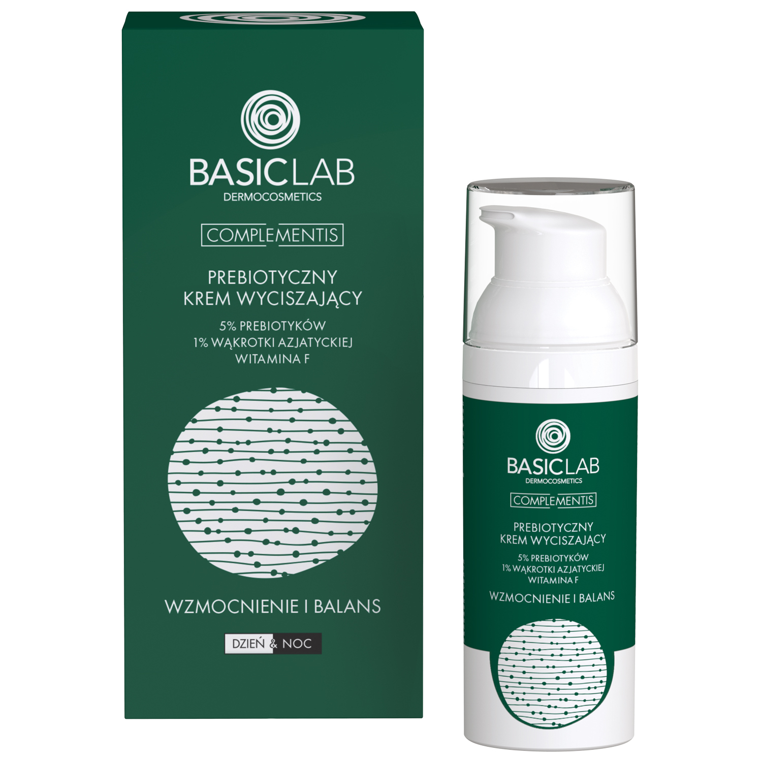 Basiclab BasicLab Complementis, prebiotyczny krem wyciszający z prebiotykami 5%, wzmocnienie i balans, 50 ml