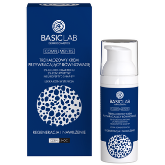 BasicLab Complementis, trehalozowy krem przywracający równowagę z glukonolaktonem 3%, regeneracja i nawilżenie, 50 ml - zdjęcie produktu