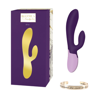 Rianne S Essentials Xena Rabbit Vibrator Deep Purple, podgrzewany wibrujący masażer króliczek, fioletowy, 1 sztuka - zdjęcie produktu