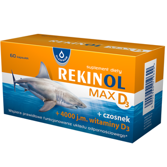 Rekinol Max D3, olej z wątroby rekina, 60 kapsułek - zdjęcie produktu