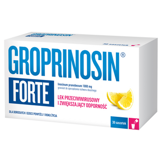 Groprinosin Forte 1000 mg, granulat do sporządzania roztworu doustnego, 30 saszetek - zdjęcie produktu