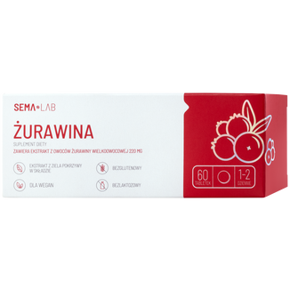 SEMA Lab Żurawina, 60 tabletek USZKODZONE OPAKOWANIE - zdjęcie produktu