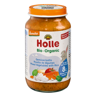 Holle Danie Bio, warzywa z ryżem (risotto), po 8 miesiącu, 220 g - zdjęcie produktu