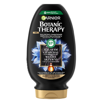 Garnier Botanic Therapy, balansująca odżywka do włosów suchych i przetłuszczającej się skóry głowy, węgiel aktywny, 200 ml - zdjęcie produktu