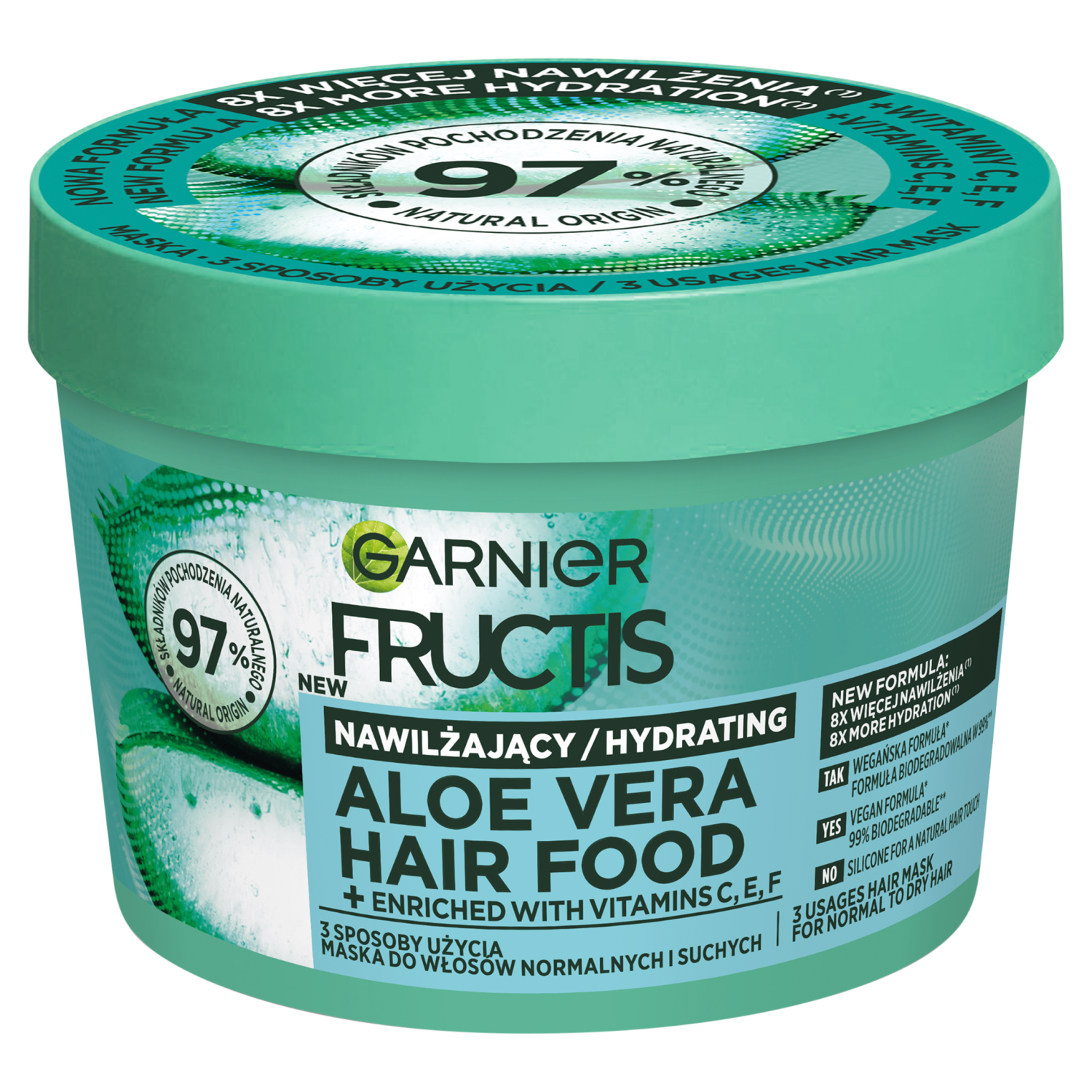 Garnier Garnier Fructis Hair Food Aloe, feuchtigkeitsspendend Haarmaske normal und trocken, 400 ml — Inhaltsstoffe und Bewertung